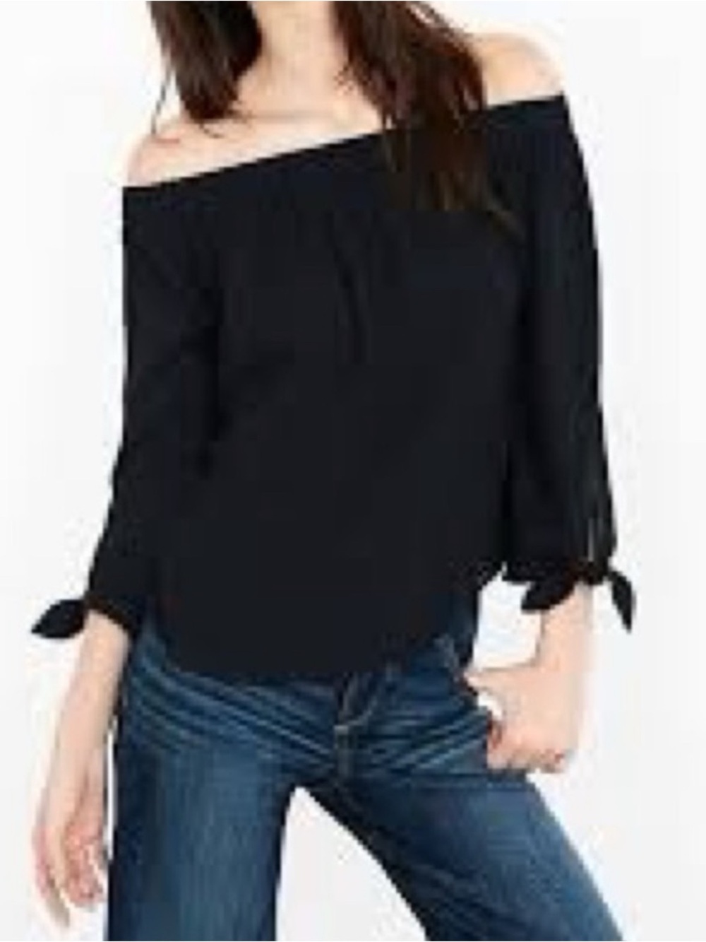 Express Black off the shoulder blouse, 3/4 sleeves, size small